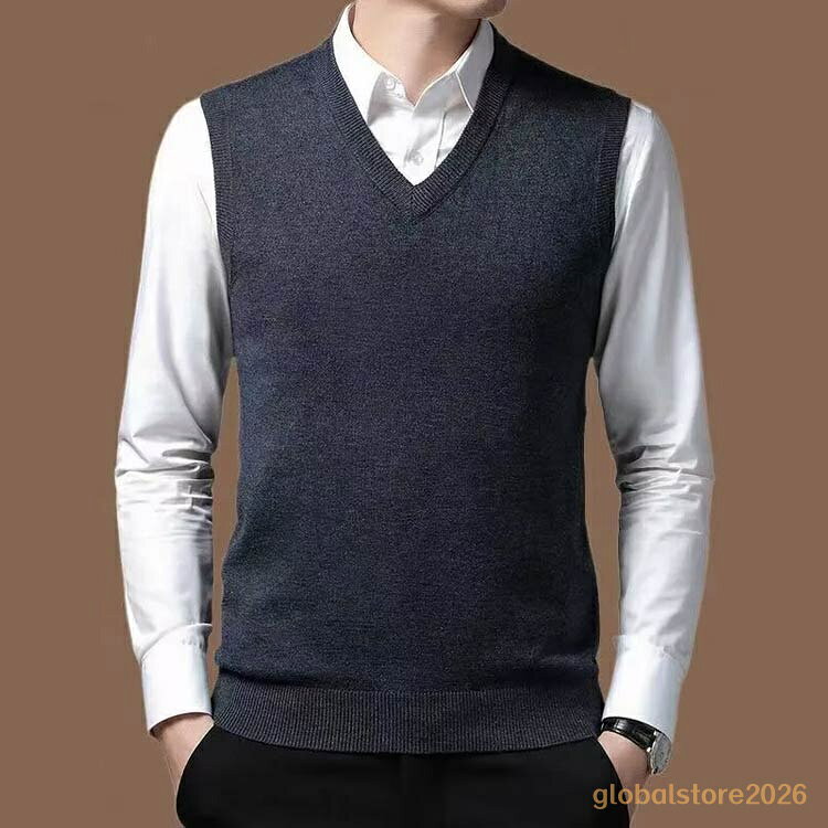 あったか メンズ 60代 ベスト 秋冬 ニットベスト ニットベスト ウール 冬服 ニットトップス プルオーバー スーツベスト ビジネス フォーマル お父さん ウールベスト 高齢者 暖か 秋服 防寒 保温 シニア 服 50代 祖父 70代 80代 globalstore2026-10003656 GLOBALSTORE楽天市場店 サンプル画像3