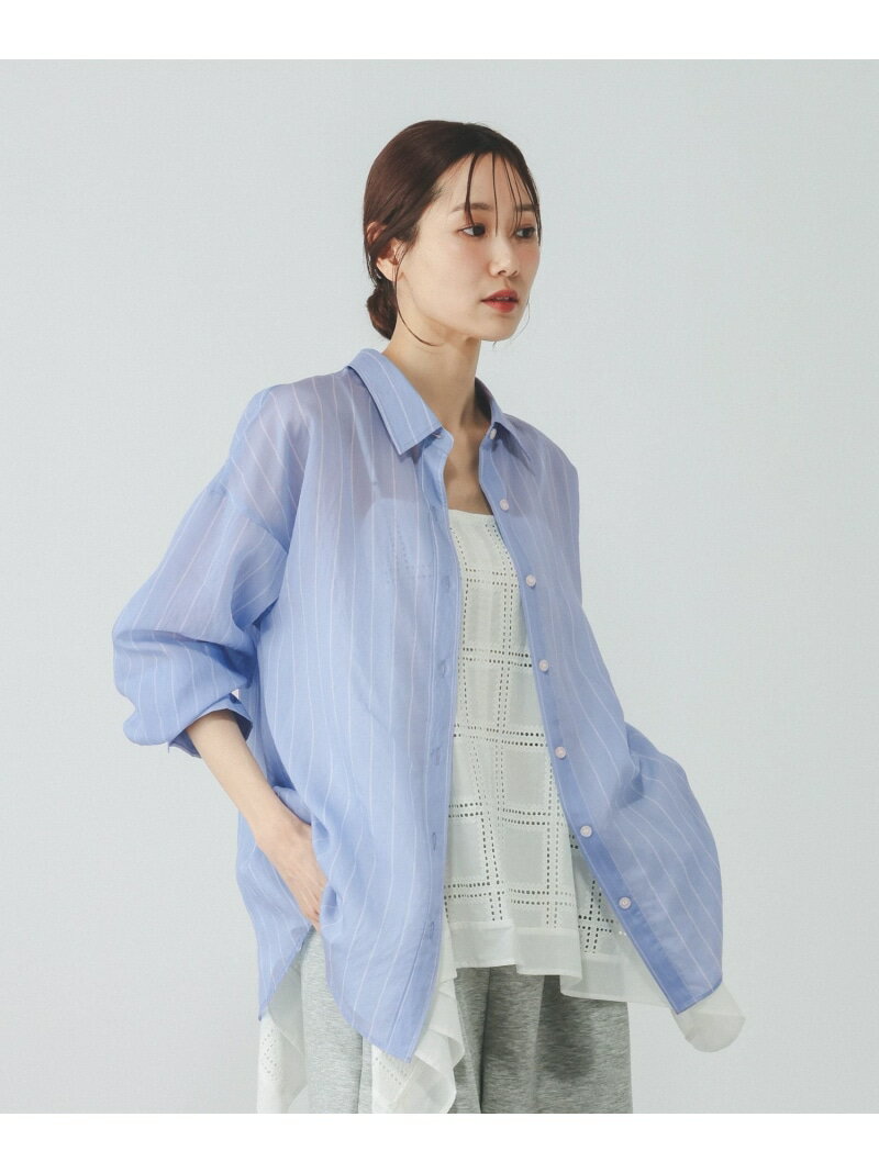 乐天商城 - シルキータッチシアーシャツ長袖/636668 GLOBAL WORK グローバルワーク トップス シャツ・ブラウス ブラック ホワイト イエロー ブラウン【送料無料】[Rakuten Fashion]