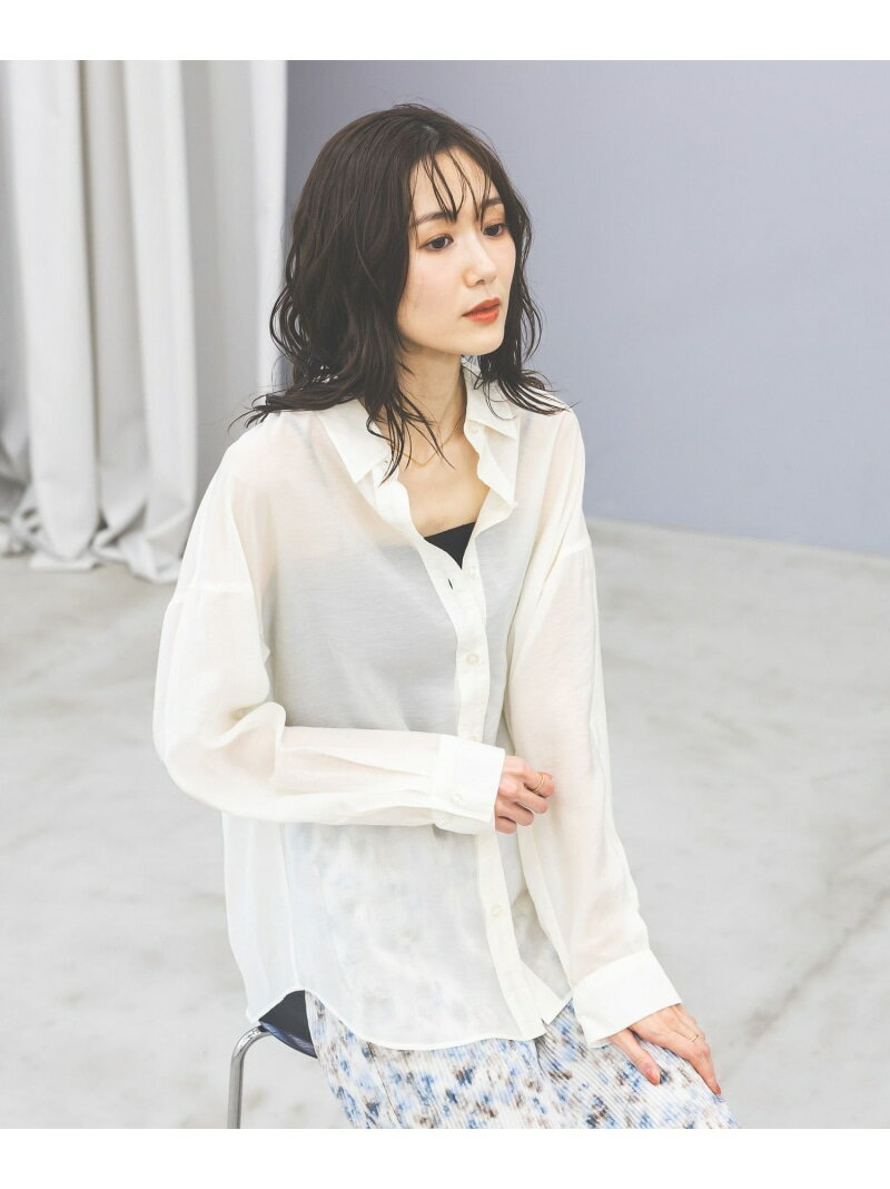 【SALE／20%OFF】シルキータッチシアーシャツ長袖/636668 GLOBAL WORK グローバルワーク トップス シャツ・ブラウス ブラック ホワイト イエロー ブラウン【RBA_E】[Rakuten Fashion] globalwork-10023261 GLOBAL WORK/グローバルワーク サンプル画像2