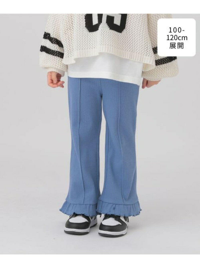 【SALE／20%OFF】100-120cm展開/裾フリルカットパンツ/291993 GLOBAL WORK グローバルワーク パンツ ジャージ・スウェットパンツ ブルー グレー【RBA_E】[Rakuten Fashion]