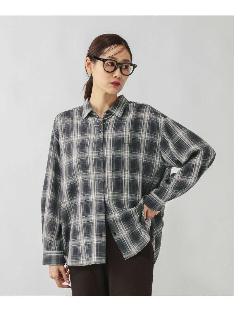 【SALE／50%OFF】フリンジチェックシャツ長袖/633899 GLOBAL WORK グローバルワーク トップス シャツ・ブラウス ブルー ブラウン ブラック【RBA_E】[Rakuten Fashion] globalwork-10022597 GLOBAL WORK/グローバルワーク サンプル画像3