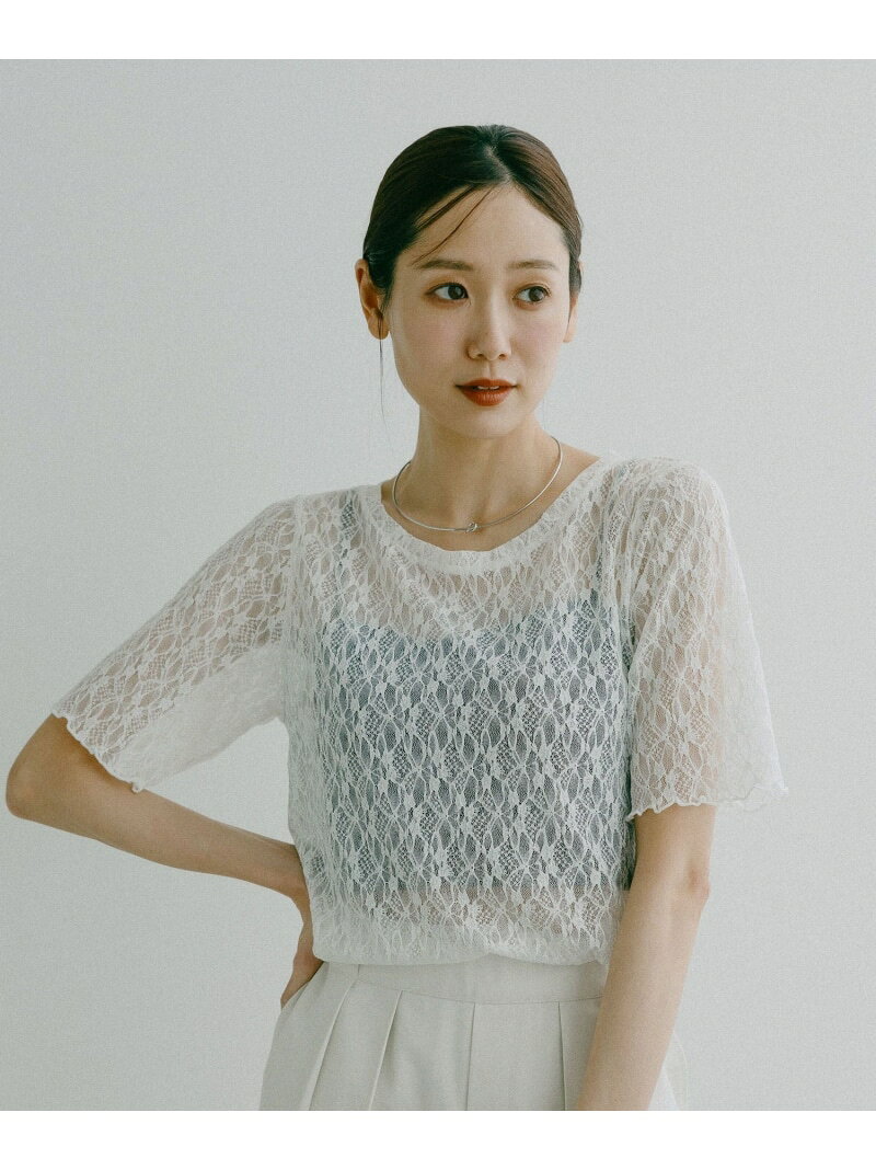 ストレッチ総レースプルオーバー半袖/647594 GLOBAL WORK グローバルワーク トップス カットソー・Tシャツ ホワイト ブルー ブラック[Rakuten Fashion]
