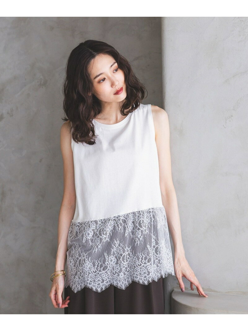 裾レースレイヤードタンクトップ/742660 GLOBAL WORK グローバルワーク トップス カットソー・Tシャツ ブラック ホワイト[Rakuten Fashion] globalwork-10023491 GLOBAL WORK/グローバルワーク パッケージ画像