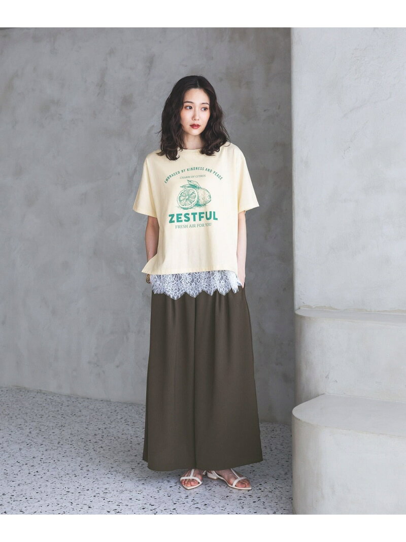 裾レースレイヤードタンクトップ/742660 GLOBAL WORK グローバルワーク トップス カットソー・Tシャツ ブラック ホワイト[Rakuten Fashion] globalwork-10023491 GLOBAL WORK/グローバルワーク サンプル画像3