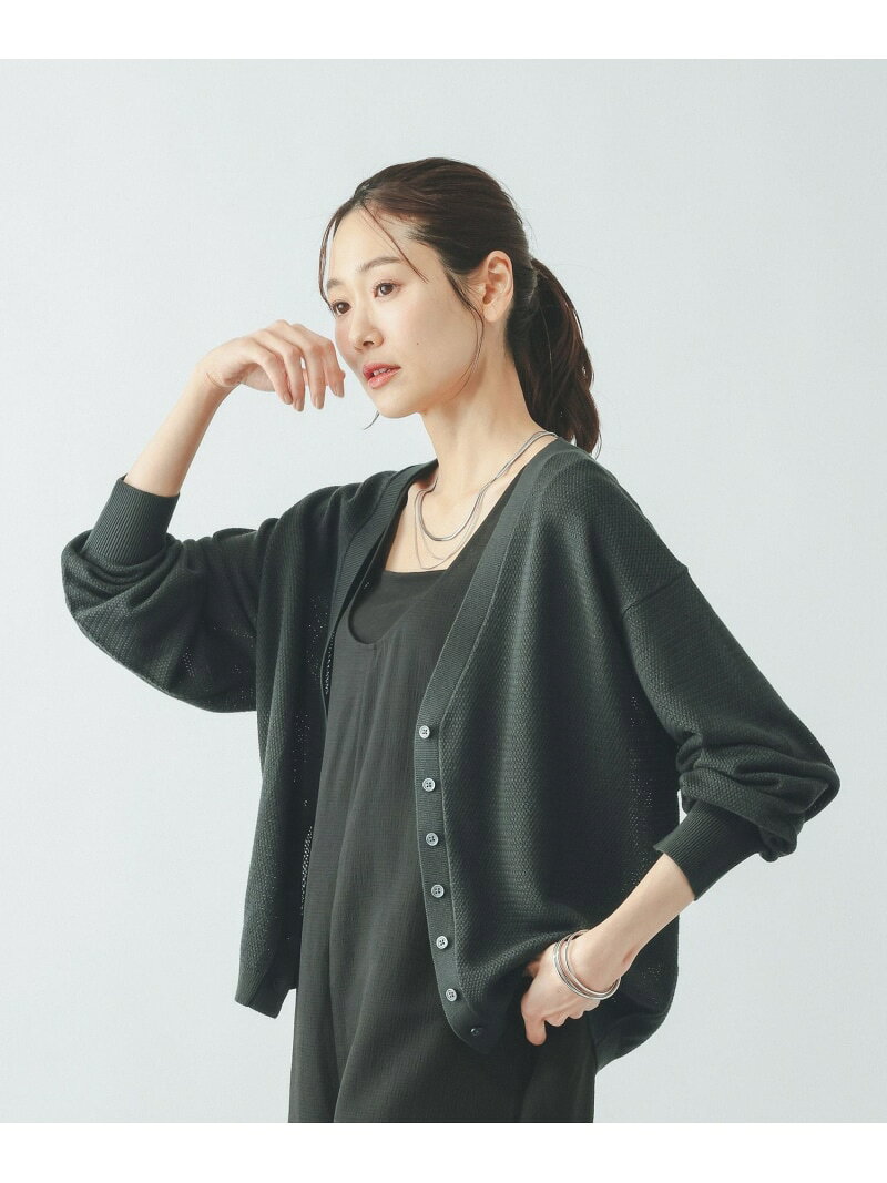 【SALE／68%OFF】透けにくいメッシュニットカーディガン/642966 GLOBAL WORK グローバルワーク トップス カーディガン ベージュ グリーン【RBA_E】[Rakuten Fashion] globalwork-10023257 GLOBAL WORK/グローバルワーク サンプル画像2