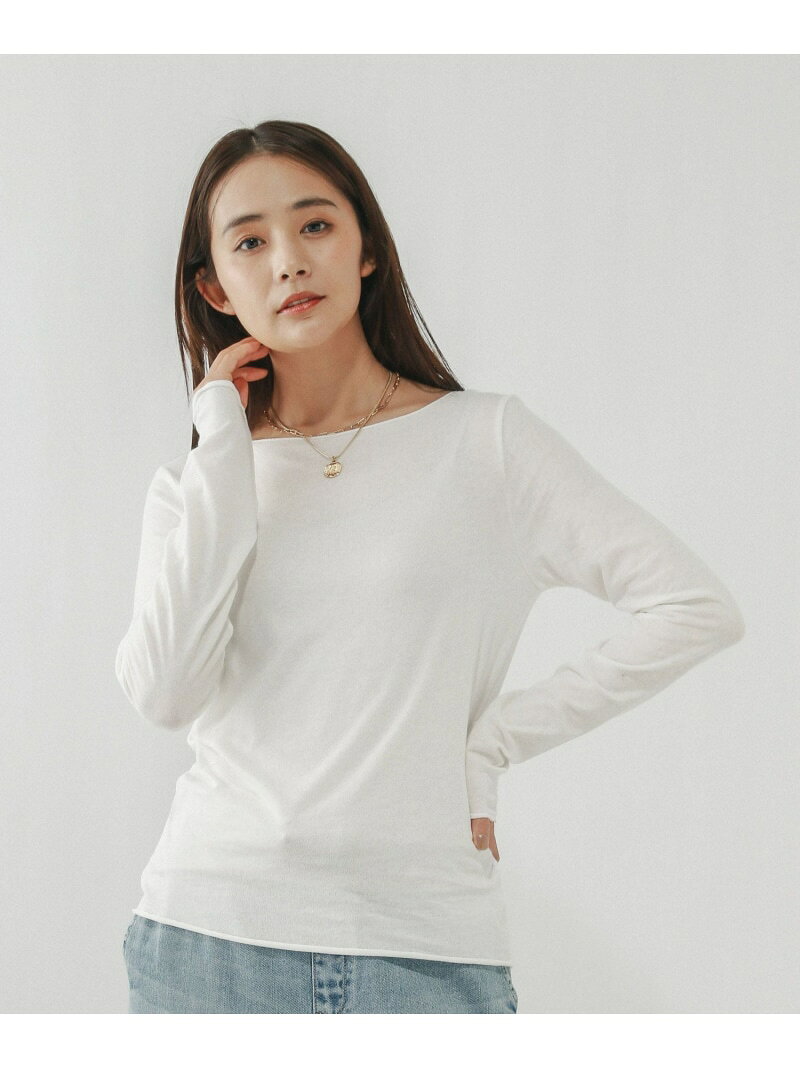 【SALE／40%OFF】Fffit エフィット/温度調節ストレッチボートネックTシャツ長袖/612404 GLOBAL WORK グローバルワーク トップス カットソー・Tシャツ ホワイト ブラウン ブラック【RBA_E】[Rakuten Fashion] globalwork-10022388 GLOBAL WORK/グローバルワーク サンプル画像2