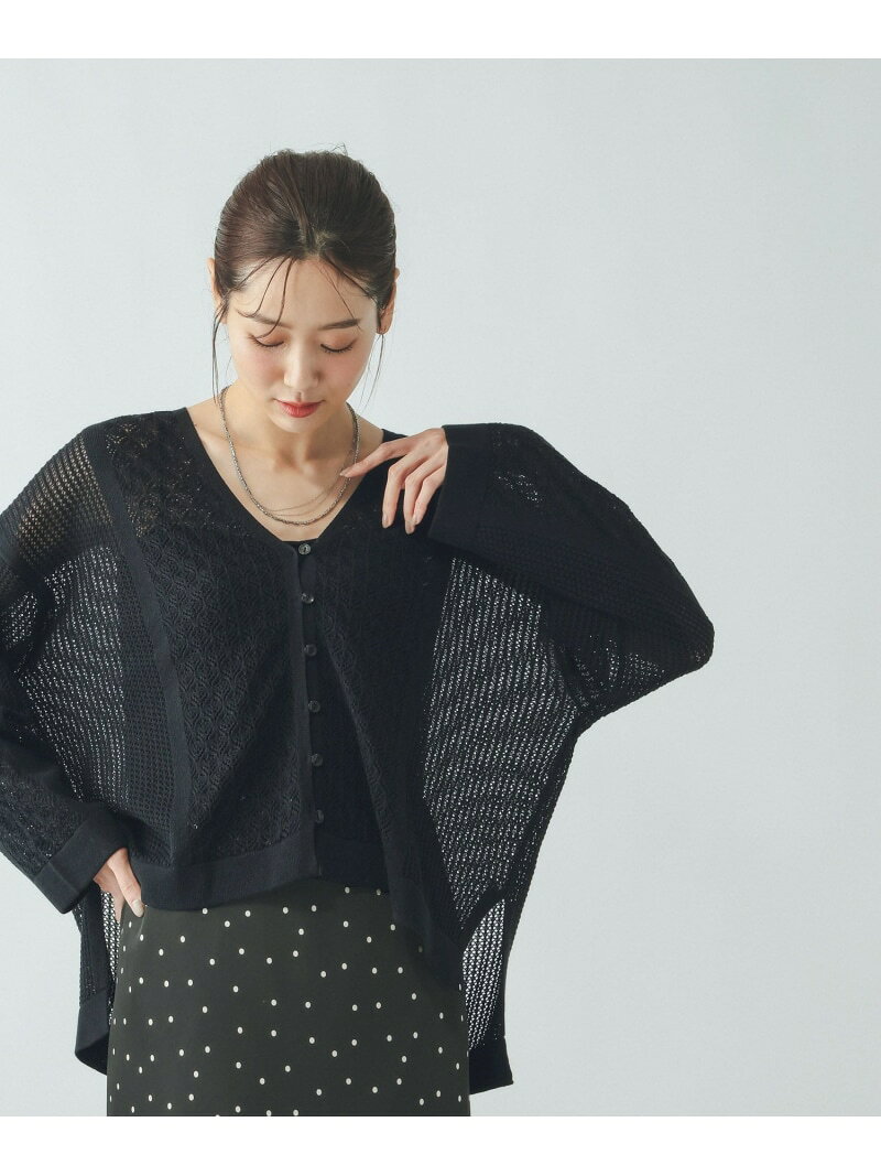 【SALE／40%OFF】パネルレース編みVネックカーディガン/642713 GLOBAL WORK グローバルワーク トップス カーディガン ブラック ブラウン【RBA_E】[Rakuten Fashion] globalwork-10023225 GLOBAL WORK/グローバルワーク サンプル画像3