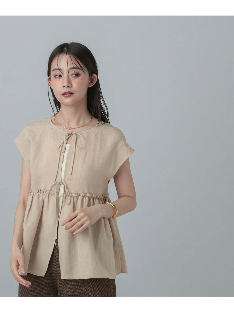 【SALE／40%OFF】MATINEE LINE/ラミー2WAYフロントブラウス/678452 GLOBAL WORK グローバルワーク トップス シャツ・ブラウス ブラック ベージュ【RBA_E】[Rakuten Fashion] globalwork-10023753 GLOBAL WORK/グローバルワーク サンプル画像3
