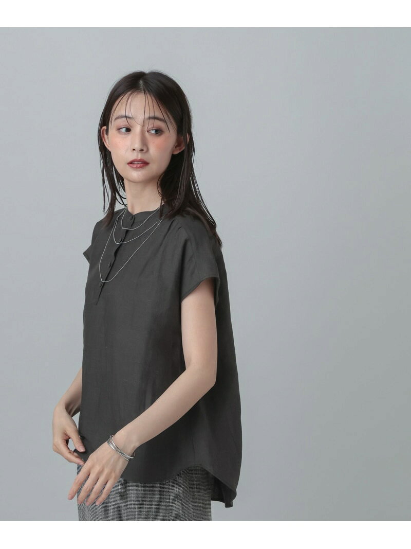 【SALE／50%OFF】MATINEE LINE/ラミーフレンチSLシャツ/678456 GLOBAL WORK グローバルワーク トップス シャツ・ブラウス ブラック ベージュ【RBA_E】[Rakuten Fashion] globalwork-10023751 GLOBAL WORK/グローバルワーク サンプル画像2