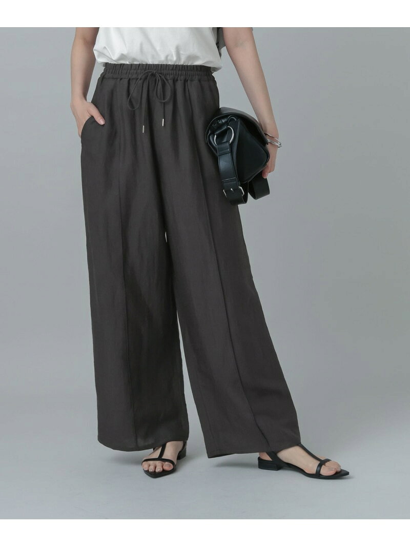 【SALE／40%OFF】MATINEE LINE/ラミーワイドストレートパンツ/678467 GLOBAL WORK グローバルワーク パンツ その他のパンツ ブラック ベージュ【RBA_E】[Rakuten Fashion] globalwork-10023755 GLOBAL WORK/グローバルワーク サンプル画像2