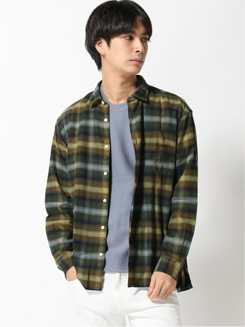 【SALE／70%OFF】(M)ソフトタッチフランネルシャツ GLOBAL WORK グローバルワーク トップス シャツ・ブラウス ブルー ベージュ ブラウン グリーン【RBA_E】[Rakuten Fashion]のサムネイル