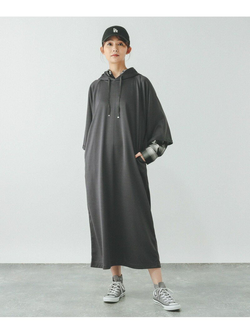 【SALE／30%OFF】乾きやすいパーカーワンピース七分袖/319777 GLOBAL WORK グローバルワーク ワンピース・ドレス ワンピース ブラック イエロー【RBA_E】【送料無料】[Rakuten Fashion] globalwork-10020721 GLOBAL WORK/グローバルワーク サンプル画像3