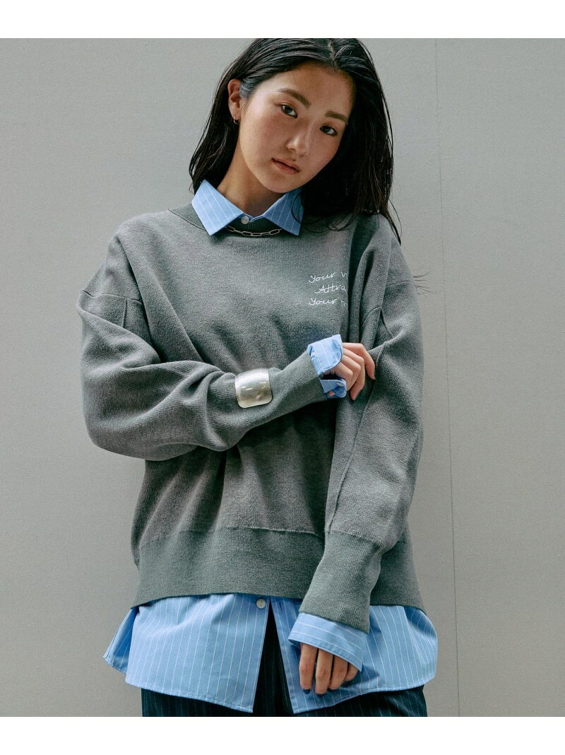 【SALE／50%OFF】スウェットライククループルオーバー/571350 GLOBAL WORK グローバルワーク トップス ニット ネイビー グレー ワインレッド イエロー ブラウン グリーン【RBA_E】[Rakuten Fashion] globalwork-10021790 GLOBAL WORK/グローバルワーク サンプル画像3