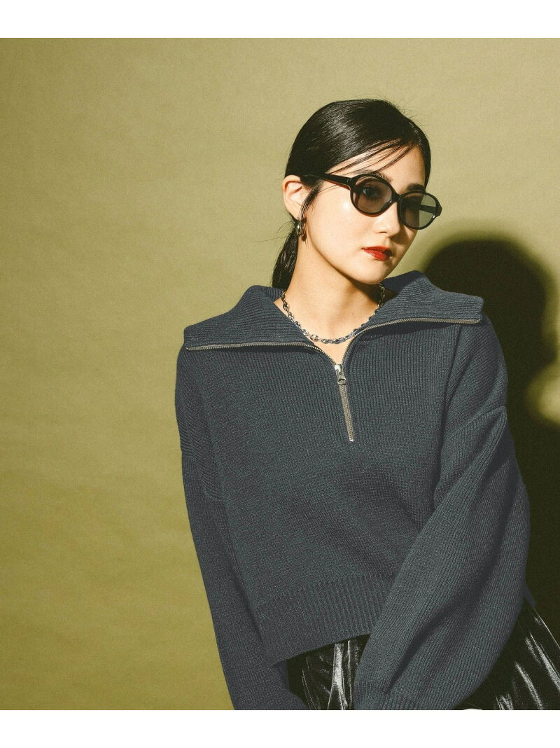 【SALE／20%OFF】ハーフジップニット/一部店舗限定/608246 GLOBAL WORK グローバルワーク トップス ニット ホワイト ブラック ブルー【RBA_E】【送料無料】[Rakuten Fashion] globalwork-10022338 GLOBAL WORK/グローバルワーク サンプル画像2