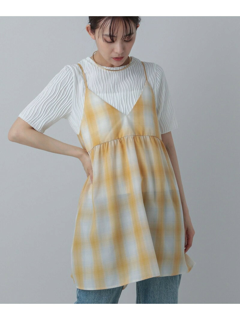 【SALE／40%OFF】MATINEE LINE/チェックキャミチュニック/327167 GLOBAL WORK グローバルワーク トップス キャミソール イエロー ブラウン ブラック【RBA_E】[Rakuten Fashion] globalwork-10020886 GLOBAL WORK/グローバルワーク サンプル画像3