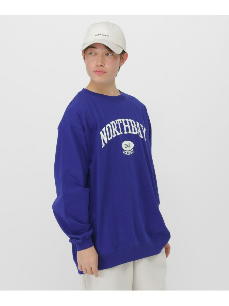 樂天商城 - 切り替えサマ見えロンT/AND YUA ANY/638784 GLOBAL WORK グローバルワーク トップス カットソー・Tシャツ ブルー ホワイト グレー[Rakuten Fashion]