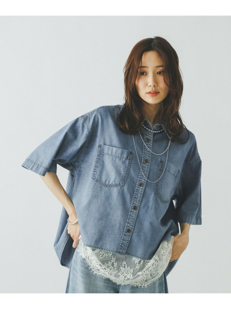 GOODデニムシャツ半袖/655908 GLOBAL WORK グローバルワーク トップス シャツ・ブラウス ブルー【送料無料】[Rakuten Fashion] globalwork-10023209 GLOBAL WORK/グローバルワーク サンプル画像2