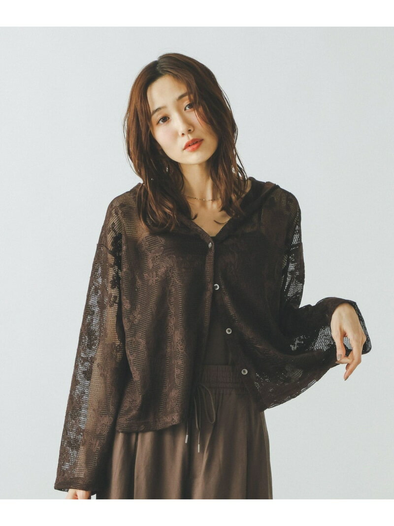 【SALE／30%OFF】ジャガードレースパーカー/632458 GLOBAL WORK グローバルワーク トップス パーカー・フーディー ブラック ホワイト ブラウン【RBA_E】[Rakuten Fashion] globalwork-10023211 GLOBAL WORK/グローバルワーク サンプル画像3