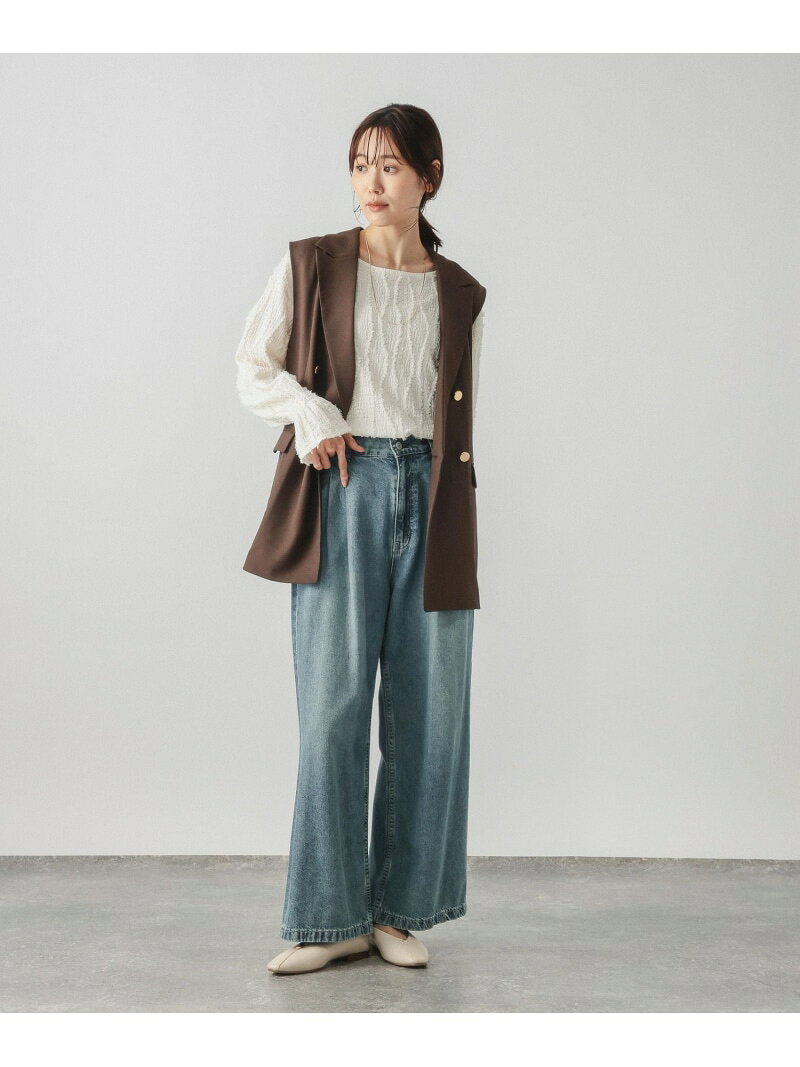 Beauteeジャガードフレア/1046117 GLOBAL WORK グローバルワーク トップス カットソー・Tシャツ ホワイト ブラック[Rakuten Fashion] globalwork-10024167 GLOBAL WORK/グローバルワーク サンプル画像3