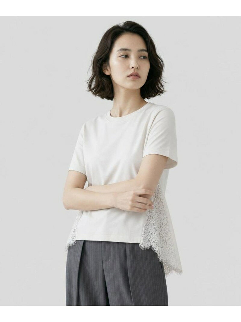 バック切り替えレースTシャツ半袖/713124 GLOBAL WORK グローバルワーク トップス カットソー・Tシャツ ブラック ホワイト【送料無料】[Rakuten Fashion] globalwork-10023700 GLOBAL WORK/グローバルワーク サンプル画像2