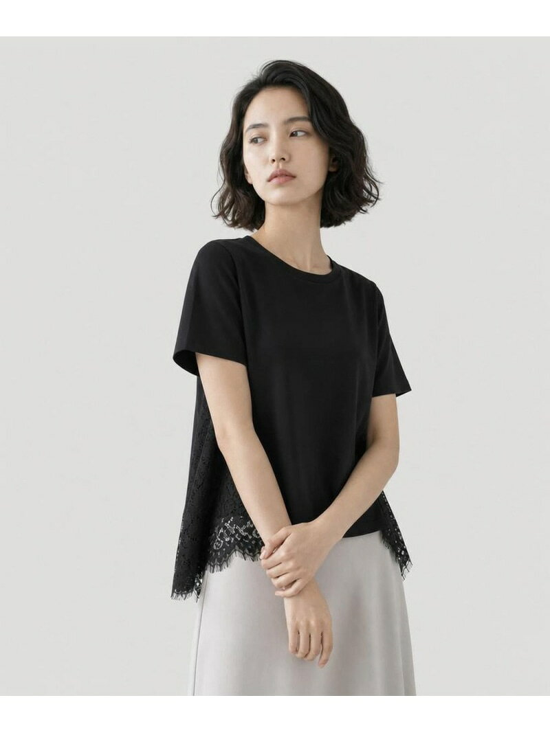 バック切り替えレースTシャツ半袖/713124 GLOBAL WORK グローバルワーク トップス カットソー・Tシャツ ブラック ホワイト【送料無料】[Rakuten Fashion] globalwork-10023700 GLOBAL WORK/グローバルワーク サンプル画像3