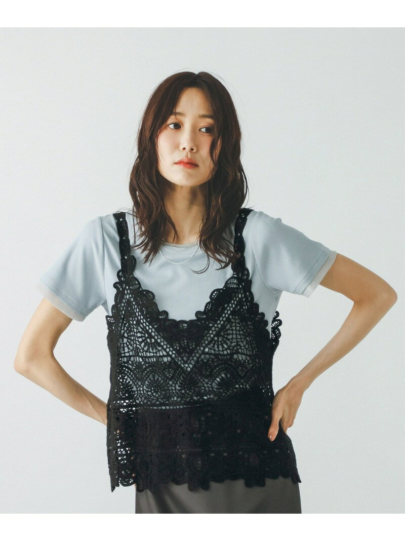 クロシェレースビスチェ/759908 GLOBAL WORK グローバルワーク トップス ベスト・ジレ ブラック ホワイト[Rakuten Fashion] globalwork-10023701 GLOBAL WORK/グローバルワーク サンプル画像2