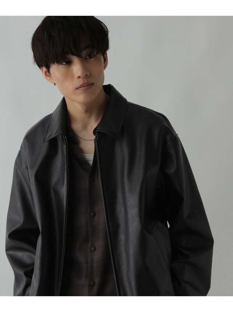 フェイクレザーブルゾン/CLEAN...
