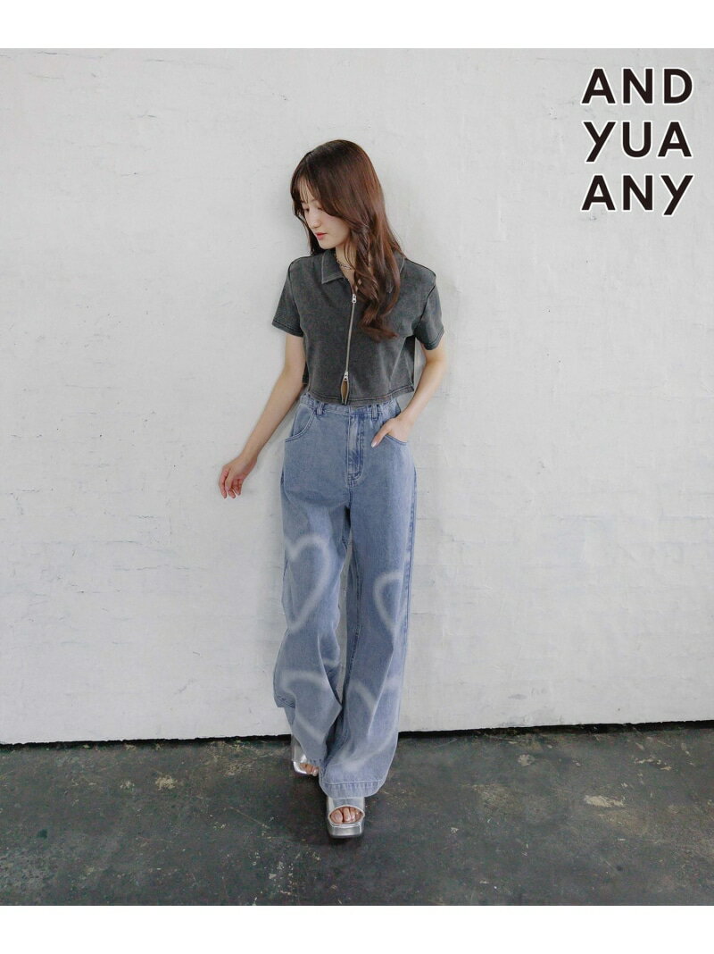 乐天商城 - 【SALE／30%OFF】ダブルZIPクロップド半袖/AND YUA ANY/318885 GLOBAL WORK グローバルワーク トップス カットソー・Tシャツ ブルー ブラック【RBA_E】[Rakuten Fashion]