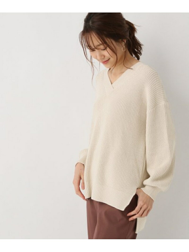 【SALE／50%OFF】(W)アラエル-サクラオイルVネック GLOBAL WORK グローバルワーク トップス ニット ホワイト ブルー ベージュ【RBA_E】[Rakuten Fashion]