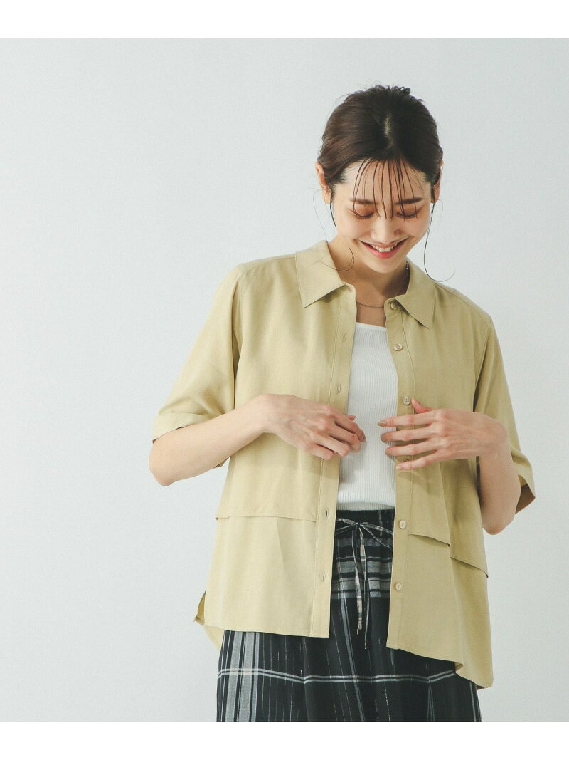 【SALE／20%OFF】さらさらリラックスオーバーヨークブラウス半袖/288575 GLOBAL WORK グローバルワーク トップス シャツ・ブラウス イエロー グレー ブルー【RBA_E】[Rakuten Fashion] globalwork-10020953 GLOBAL WORK/グローバルワーク サンプル画像3