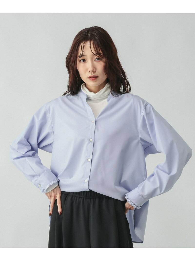 365日マイスタイルフリルブラウス/601193 GLOBAL WORK グローバルワーク トップス シャツ・ブラウス ブルー ホワイト[Rakuten Fashion] globalwork-10022703 GLOBAL WORK/グローバルワーク サンプル画像3