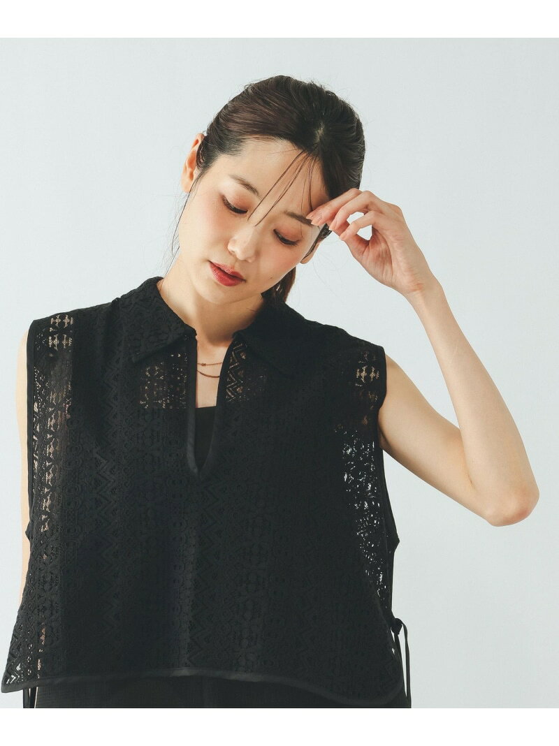 ラッセルレースベスト/680371 GLOBAL WORK グローバルワーク トップス ベスト・ジレ ブルー ブラック ホワイト[Rakuten Fashion] globalwork-10023639 GLOBAL WORK/グローバルワーク サンプル画像2