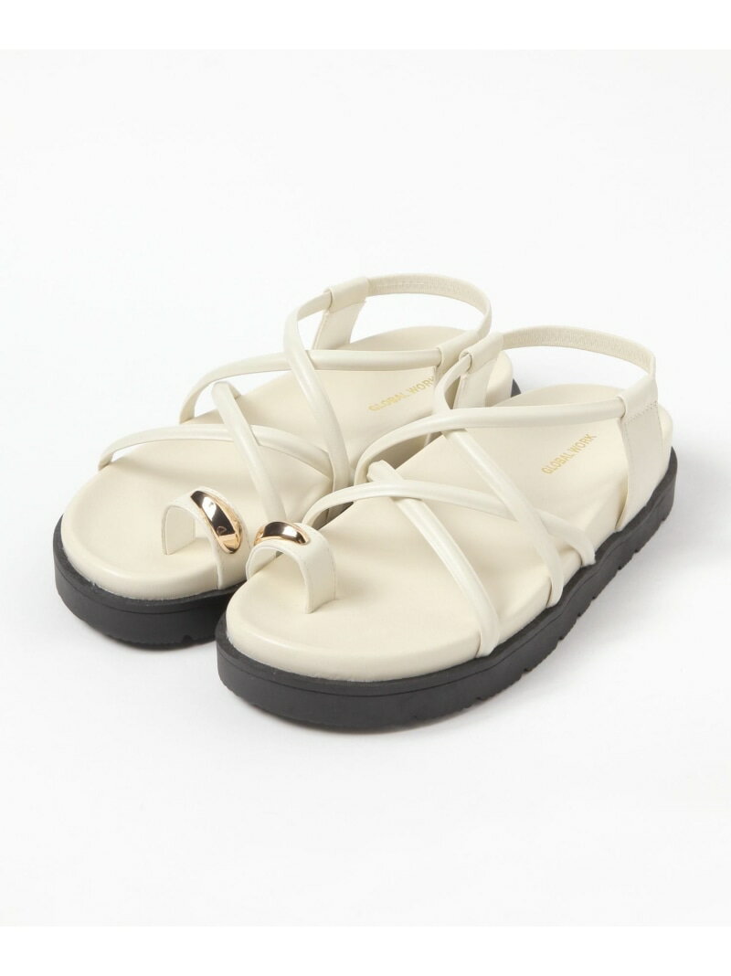 【SALE／50%OFF】らくっションアソートメタルサンダル/663727 GLOBAL WORK グローバルワーク シューズ・靴 サンダル ブラック ホワイト【RBA_E】[Rakuten Fashion] globalwork-10023562 GLOBAL WORK/グローバルワーク サンプル画像2