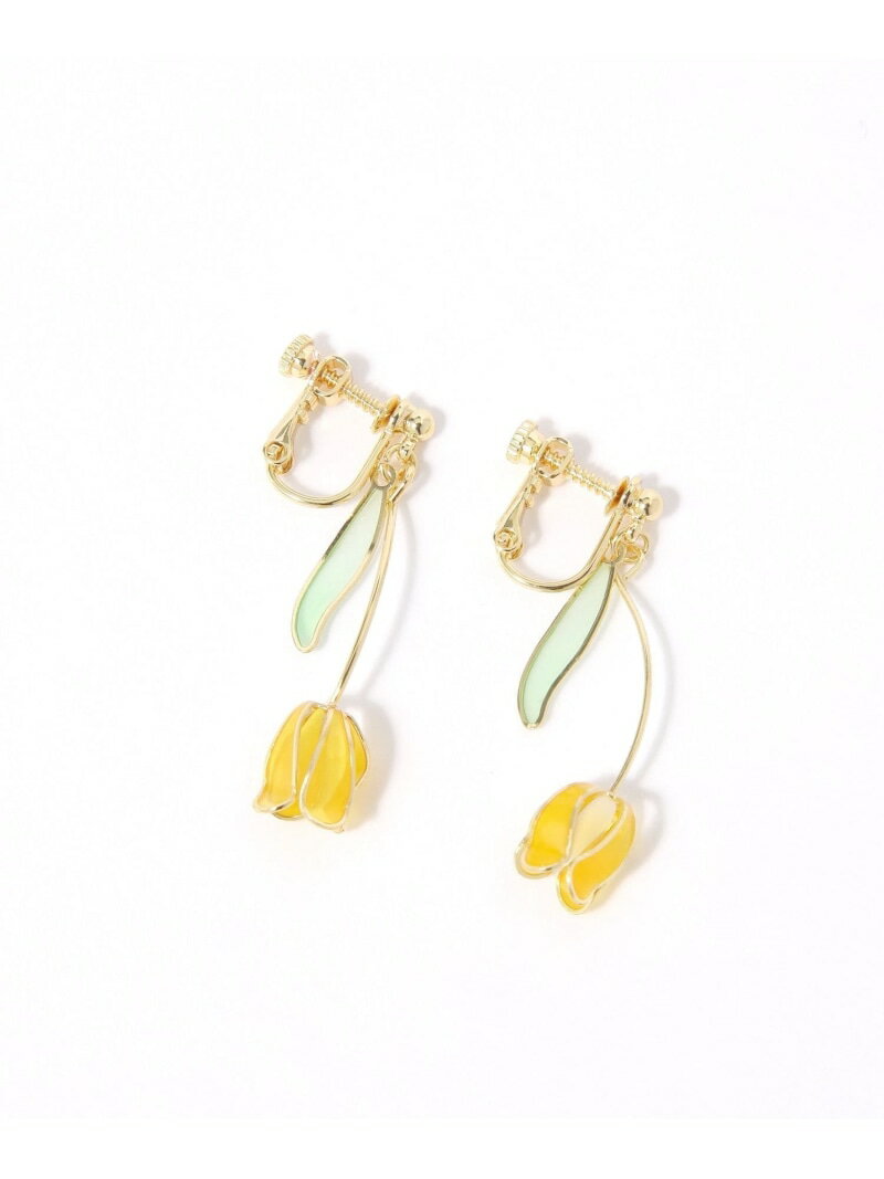 Cubic Zirconia - チューリップイヤリング/646394 GLOBAL WORK グローバルワーク アクセサリー・腕時計 イヤリング・イヤーカフ イエロー ピンク パープル[Rakuten Fashion]