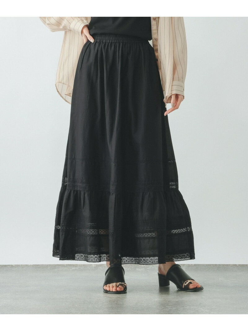 【SALE／44%OFF】meets India/レーススカート/601013 GLOBAL WORK グローバルワーク スカート ロング・マキシスカート ブラック ホワイト【RBA_E】[Rakuten Fashion] globalwork-10023278 GLOBAL WORK/グローバルワーク サンプル画像2