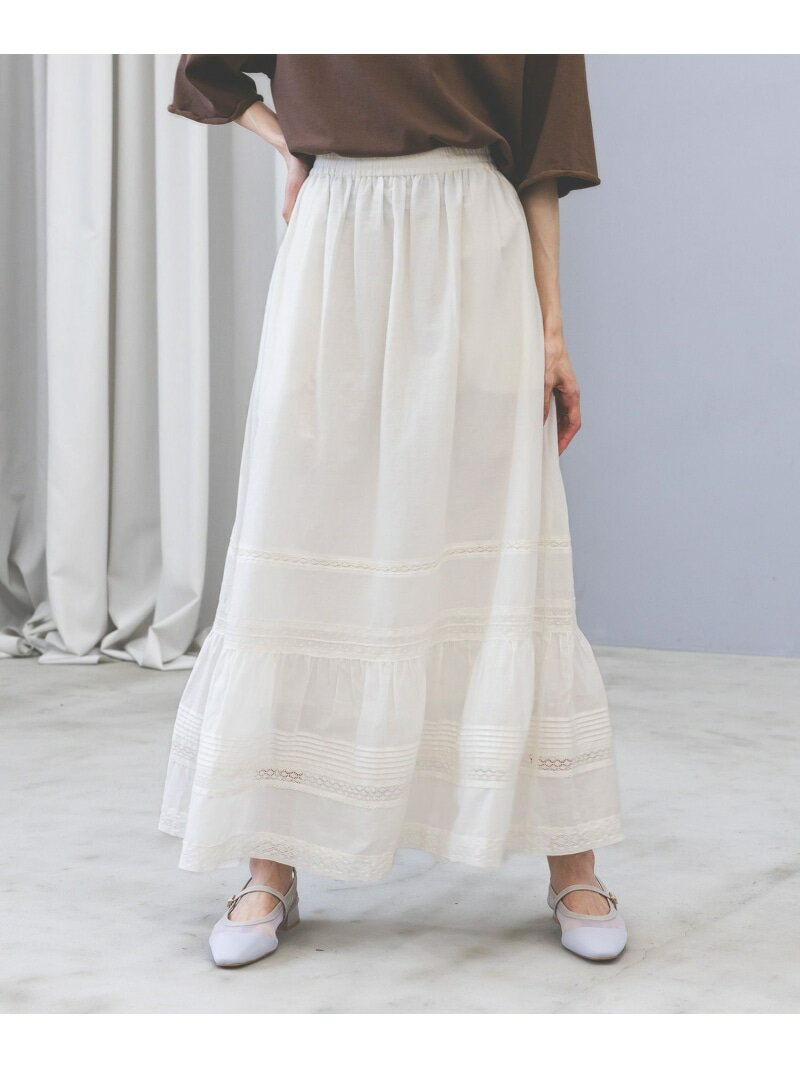樂天商城 - meets India/レーススカート/601013 GLOBAL WORK グローバルワーク スカート ロング・マキシスカート ブラック ホワイト【送料無料】[Rakuten Fashion]