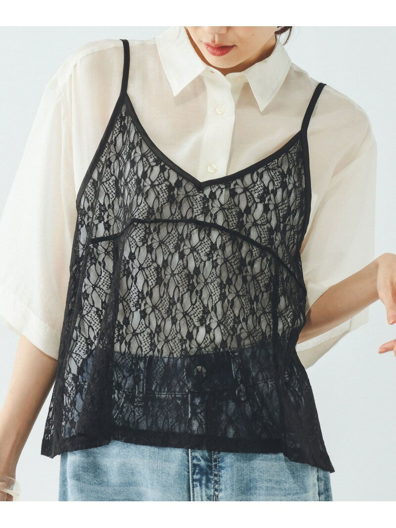 ストレッチ総レースキャミ/797232 GLOBAL WORK グローバルワーク トップス キャミソール ブラック ホワイト[Rakuten Fashion] globalwork-10023641 GLOBAL WORK/グローバルワーク サンプル画像2