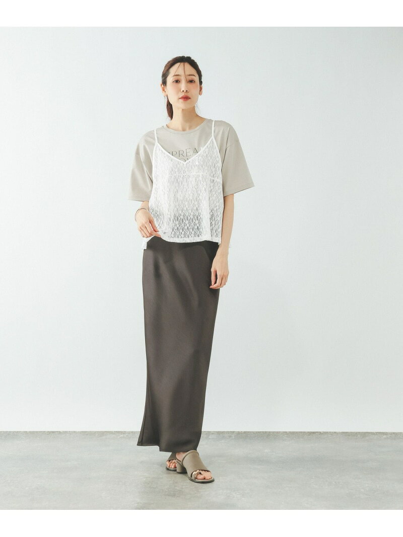 ストレッチ総レースキャミ/797232 GLOBAL WORK グローバルワーク トップス キャミソール ブラック ホワイト[Rakuten Fashion] globalwork-10023641 GLOBAL WORK/グローバルワーク サンプル画像3
