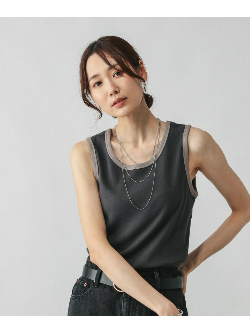 【SALE／50%OFF】Beautee配色タンク/584676 GLOBAL WORK グローバルワーク トップス ノースリーブ・タンクトップ ブラック ホワイト【RBA_E】[Rakuten Fashion] globalwork-10021564 GLOBAL WORK/グローバルワーク サンプル画像2