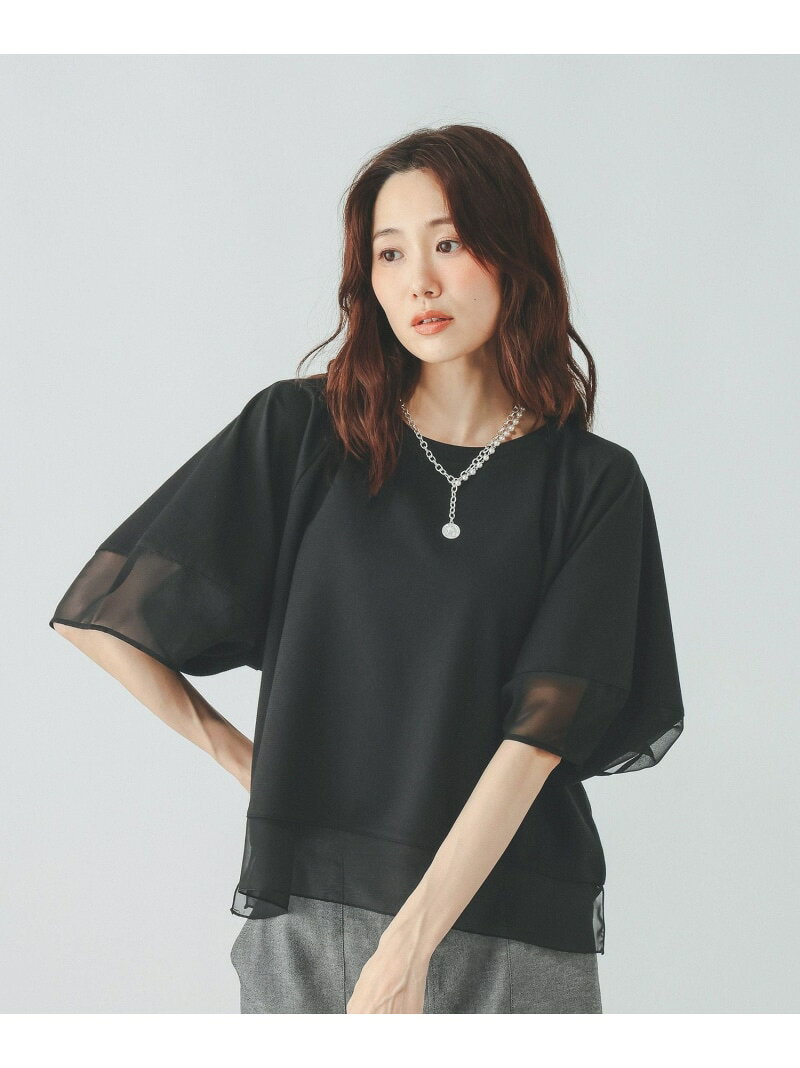 ひんやり涼しい/フローズンバルーンスリーブ6分袖/一部店舗限定/712989 GLOBAL WORK グローバルワーク トップス カットソー・Tシャツ ブラック ホワイト[Rakuten Fashion] globalwork-10023817 GLOBAL WORK/グローバルワーク サンプル画像2