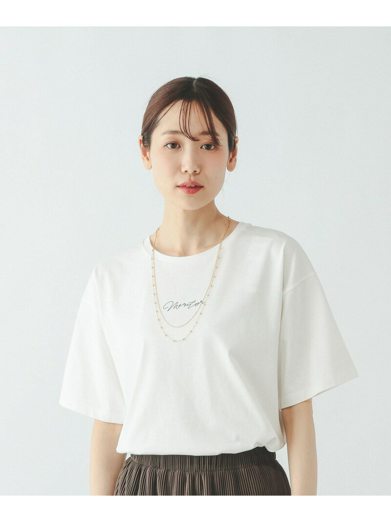 【FRUITS ZIPPER 鎮西寿々歌さん着用】リッチクリーンプリントT半袖/636780 GLOBAL WORK グローバルワーク トップス カットソー・Tシャツ ホワイト ブラック ブラウン ネイビー グレー レッド ワインレッド[Rakuten Fashion] globalwork-10023009 GLOBAL WORK/グローバルワーク サンプル画像2