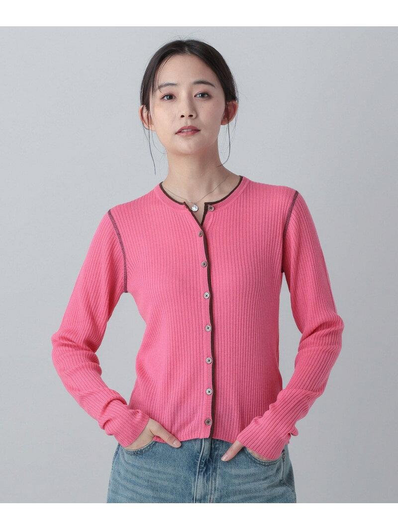 【SALE／60%OFF】MATINEE LINE/シルク混配色カーディガン/646676 GLOBAL WORK グローバルワーク トップス カーディガン ホワイト ピンク【RBA_E】[Rakuten Fashion] globalwork-10023091 GLOBAL WORK/グローバルワーク サンプル画像2