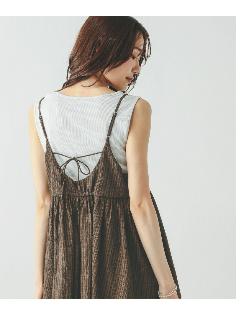 【SALE／52%OFF】エアリーリラックスチェックビスチェ/665489 GLOBAL WORK グローバルワーク トップス キャミソール ブラウン【RBA_E】[Rakuten Fashion] globalwork-10023534 GLOBAL WORK/グローバルワーク サンプル画像3