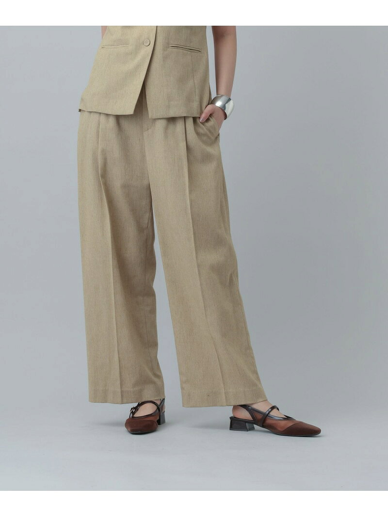 【SALE／50%OFF】MATINEE LINE/リネンライク/ワイドパンツ/646633 GLOBAL WORK グローバルワーク パンツ その他のパンツ ベージュ【RBA_E】[Rakuten Fashion] globalwork-10023092 GLOBAL WORK/グローバルワーク サンプル画像3