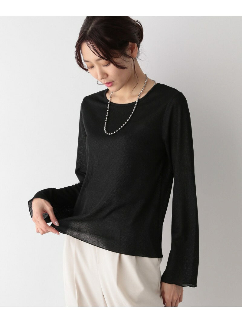 【SALE／20%OFF】ラメリブクルーネック長袖/MATINEE LINE/993328 GLOBAL WORK グローバルワーク トップス カットソー・Tシャツ ブラック シルバー【RBA_E】[Rakuten Fashion]
