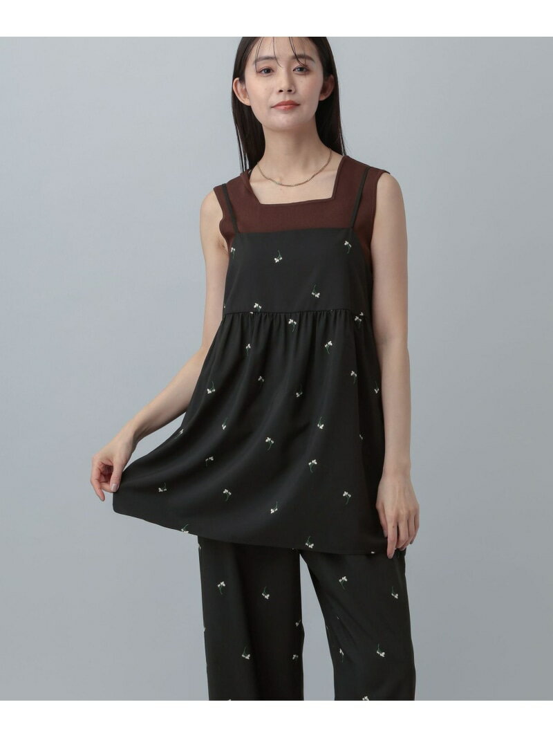 【SALE／50%OFF】MATINEE LINE/フラワー刺繍キャミチュニック/646658 GLOBAL WORK グローバルワーク トップス キャミソール ブラウン ブラック【RBA_E】[Rakuten Fashion] globalwork-10023099 GLOBAL WORK/グローバルワーク サンプル画像2