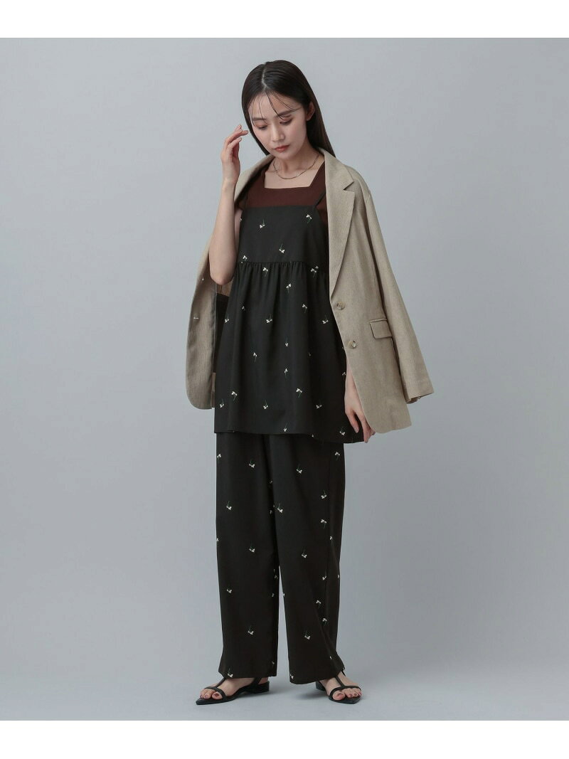 【SALE／50%OFF】MATINEE LINE/フラワー刺繍キャミチュニック/646658 GLOBAL WORK グローバルワーク トップス キャミソール ブラウン ブラック【RBA_E】[Rakuten Fashion] globalwork-10023099 GLOBAL WORK/グローバルワーク サンプル画像3