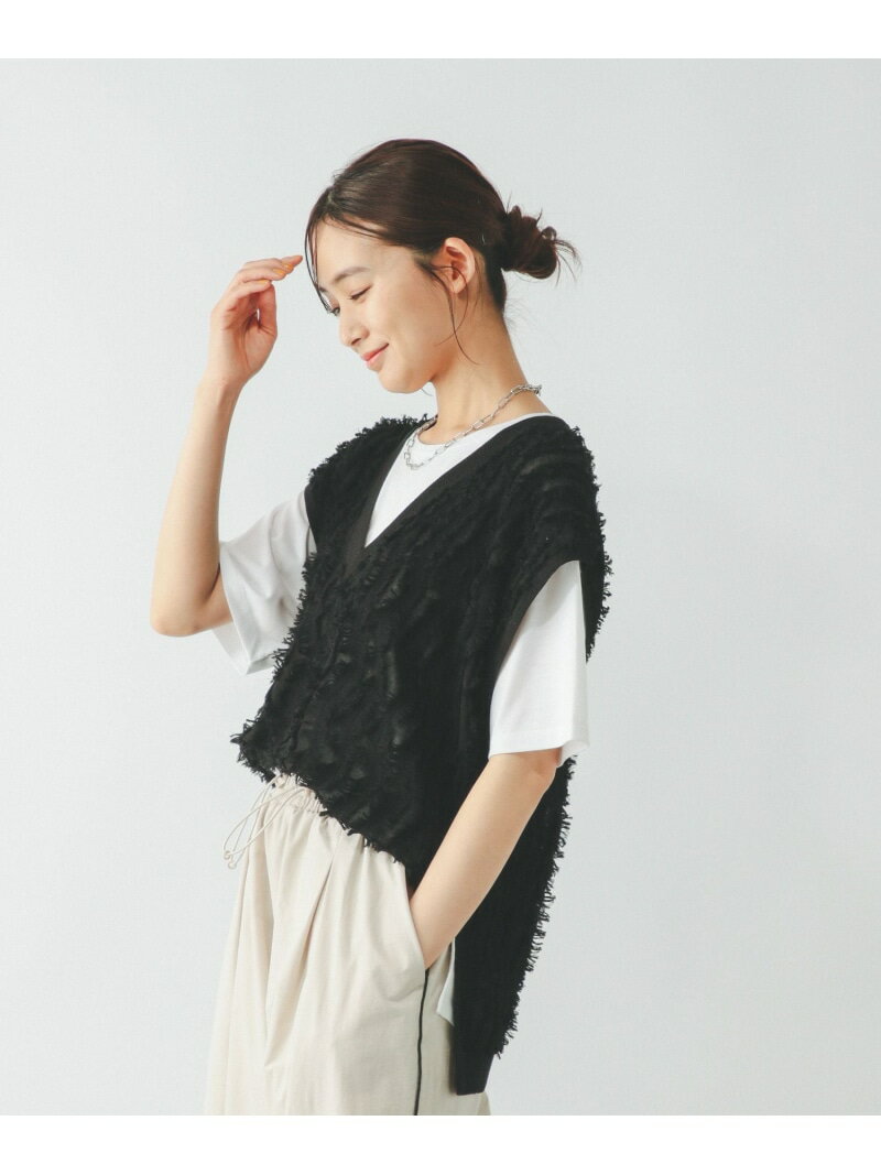 樂天商城 - 【SALE／50%OFF】シアーフリンジベスト*半袖T/492462 GLOBAL WORK グローバルワーク トップス カットソー・Tシャツ ホワイト ブラック【RBA_E】[Rakuten Fashion]