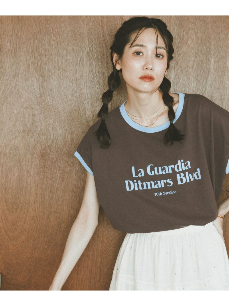 乐天商城 - ヘビロッTEEリンガーロゴ/665699 GLOBAL WORK グローバルワーク トップス カットソー・Tシャツ イエロー ブラウン【送料無料】[Rakuten Fashion]