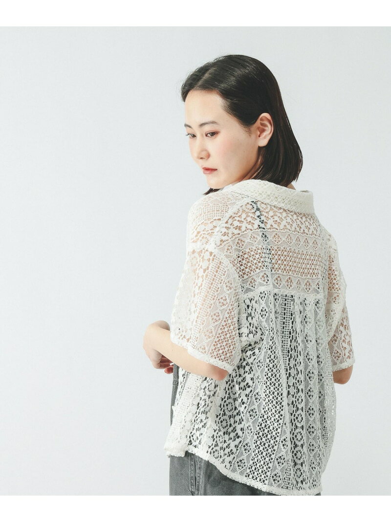 【SALE／10%OFF】レースシャツ半袖/717222 GLOBAL WORK グローバルワーク トップス シャツ・ブラウス ベージュ ホワイト ブラック【RBA_E】【送料無料】[Rakuten Fashion] globalwork-10023569 GLOBAL WORK/グローバルワーク サンプル画像2